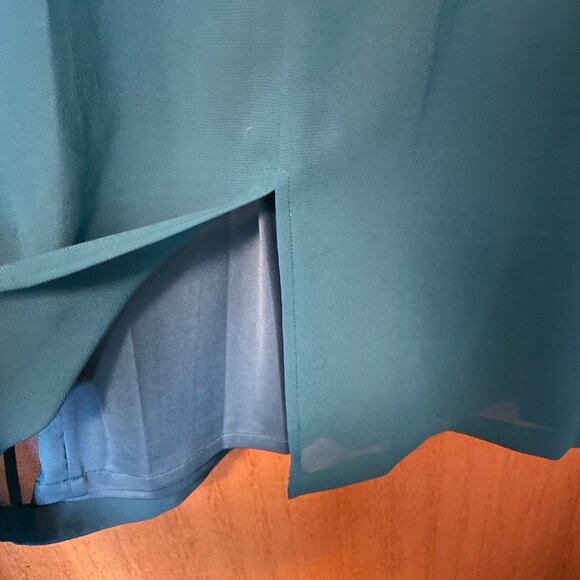 Blue Tank Top Maxi Dress with Wide straps + blouse with embroidery beaded detail - Picture 11 of 12